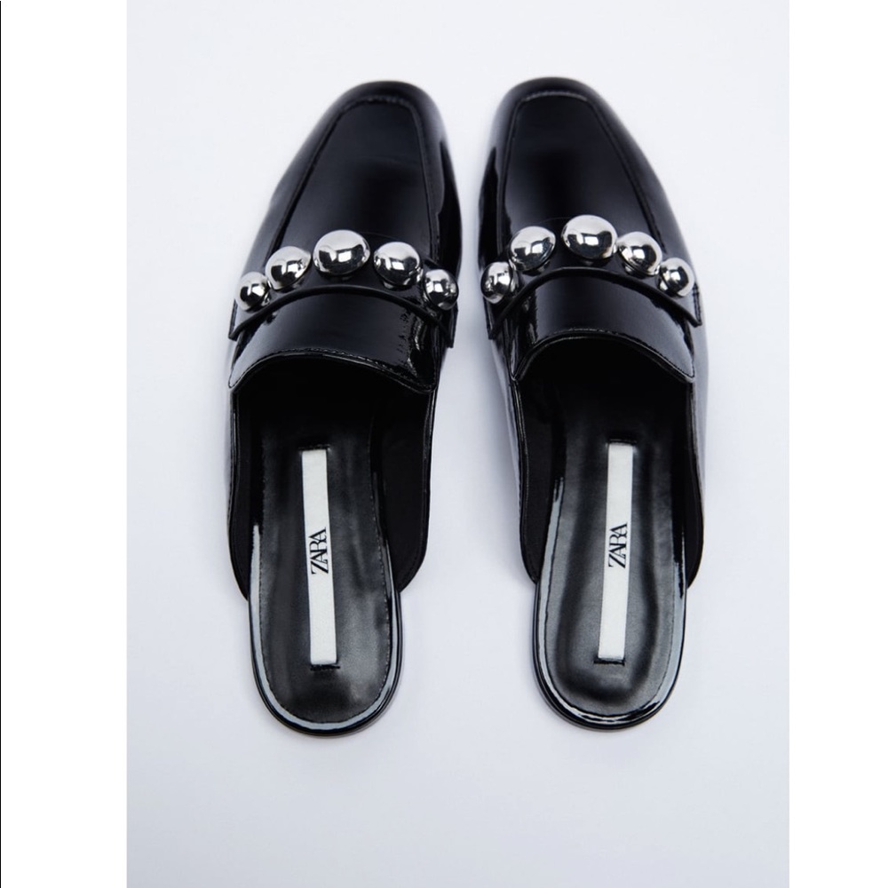 NWT ZARA STUDDED MULES